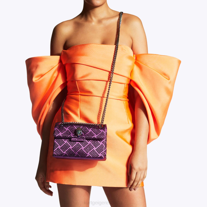 Kurt Geiger mujer Tela de Londres mini Kensington 2LPR37 | bolsas púrpura